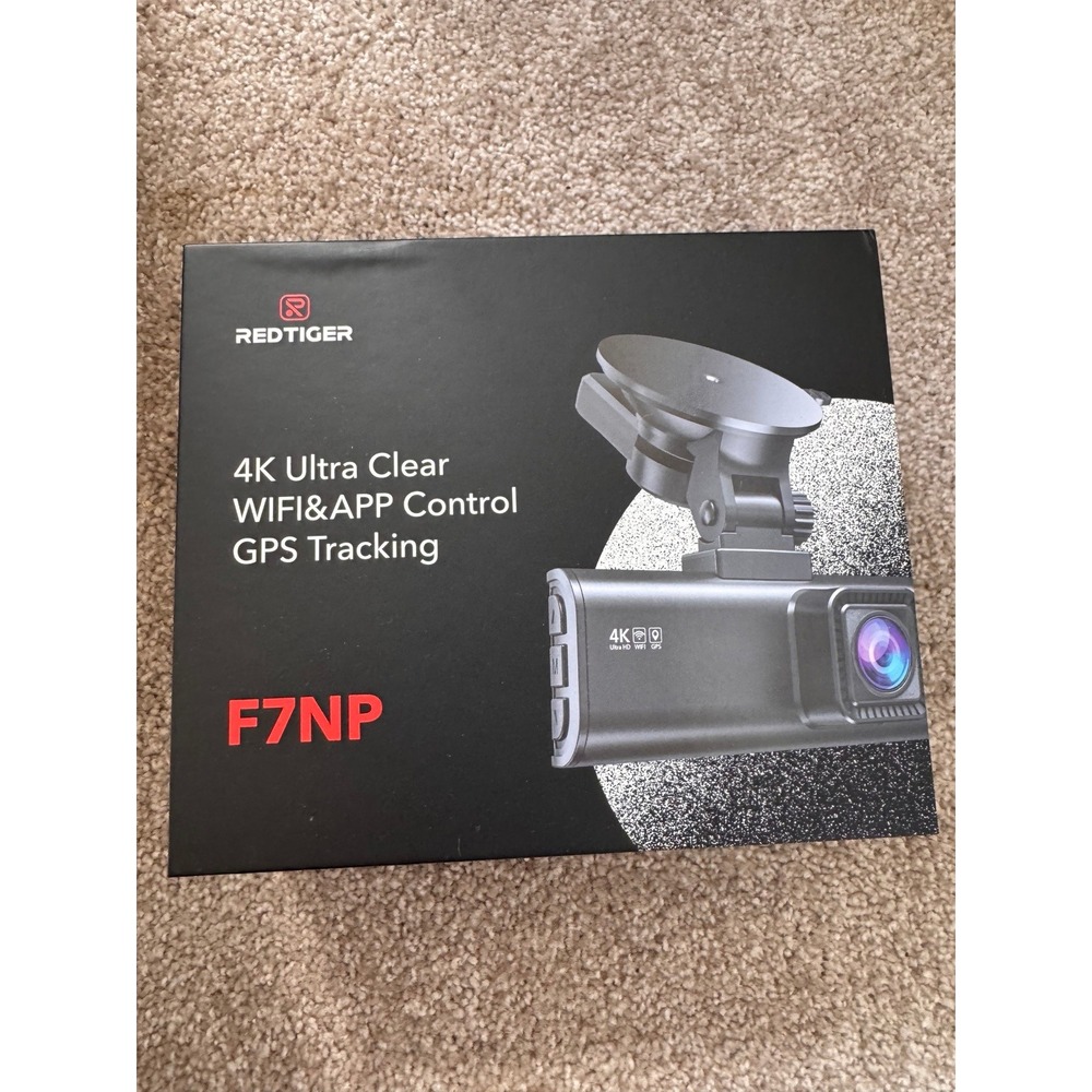 EDTIGER F7NP 4K Dual Dash Cam WiFi GPS Front & Rear Camera NEW Open Box